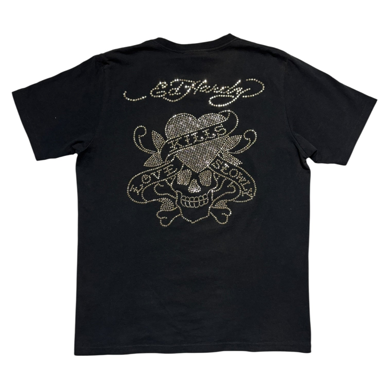 00s Edhardy line stone Tee Blk