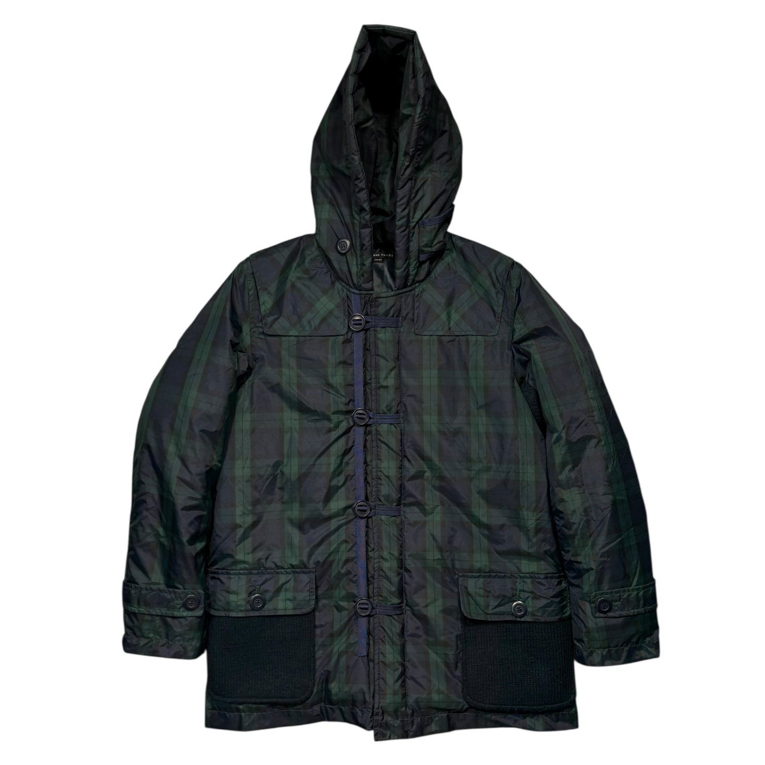 Montage Puffer Hooded Coat Green Plaid XL