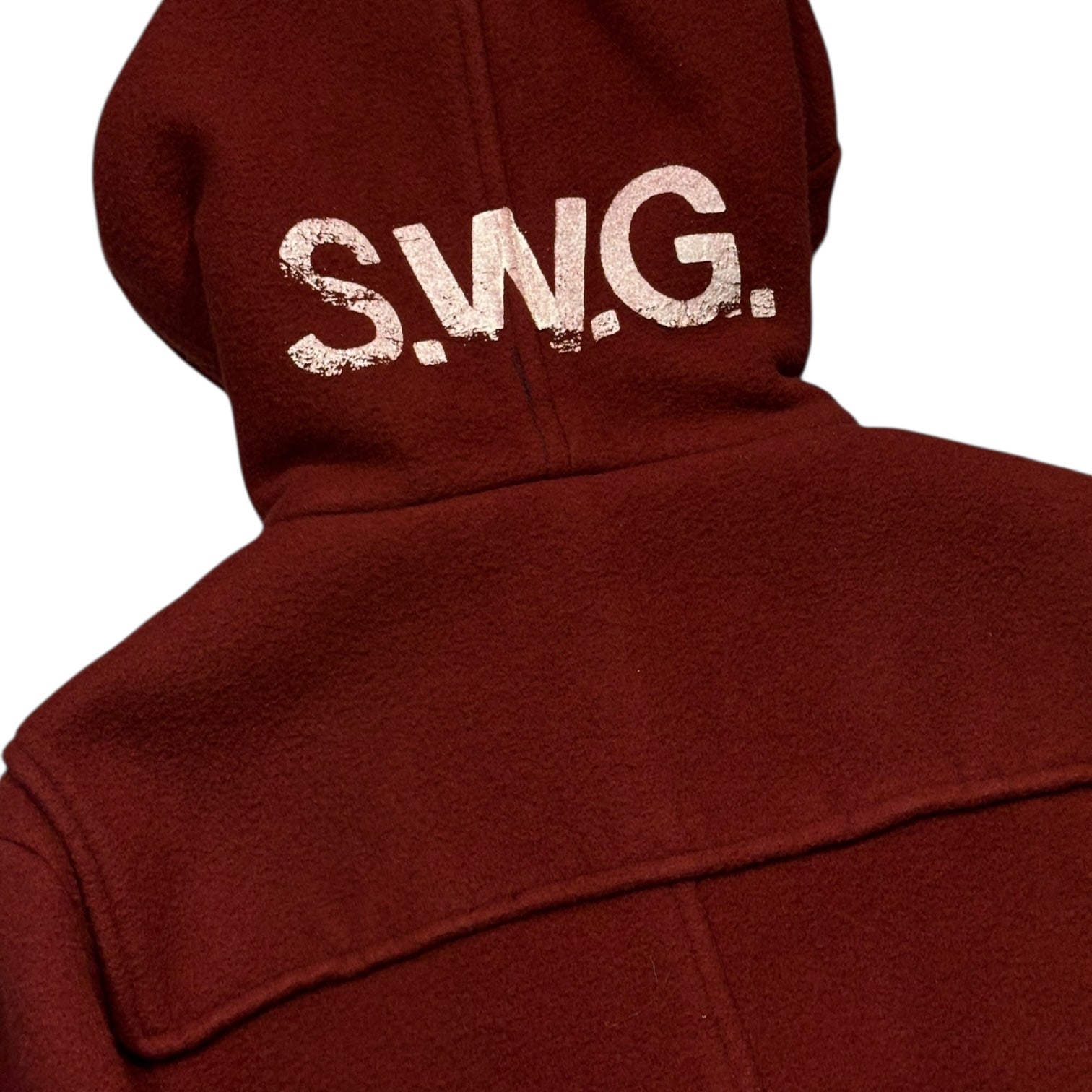 Swagger Red Hooded long duffle coat