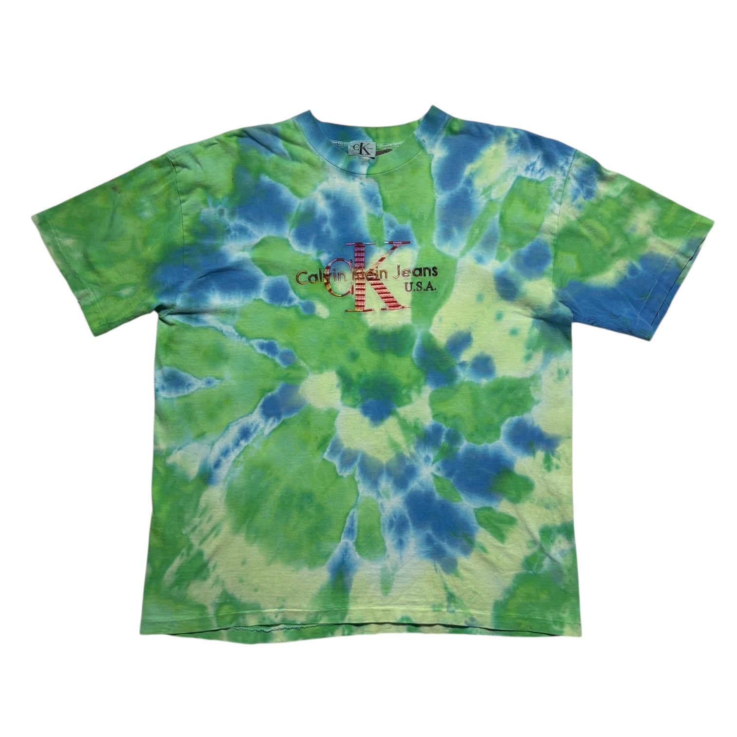 90s Calvin Klien tyedye embroiled Tee