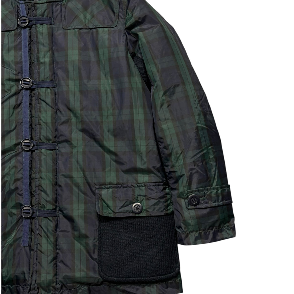 Montage Puffer Hooded Coat Green Plaid XL