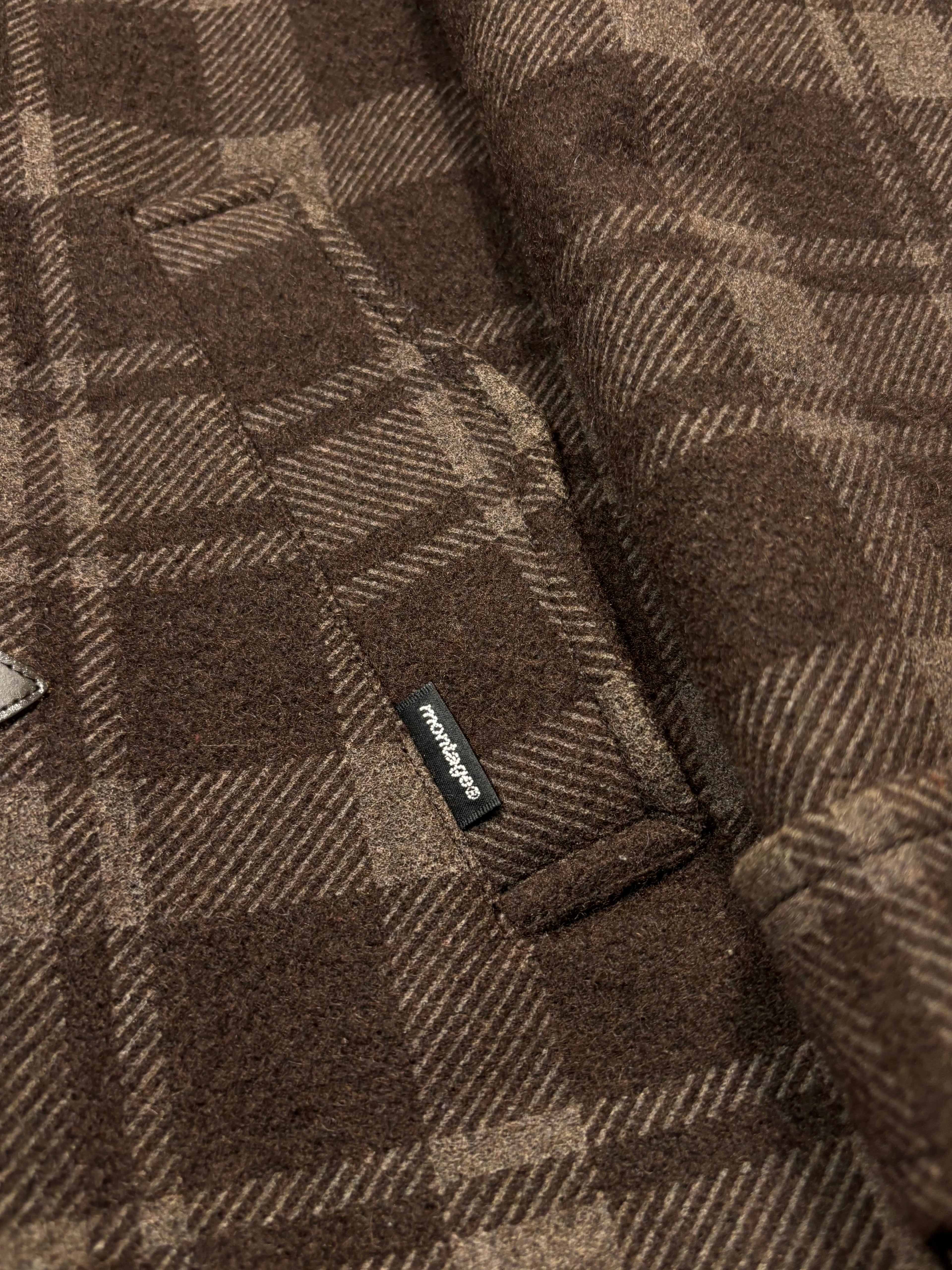 00s Montage Plaid Hooded duffle coat