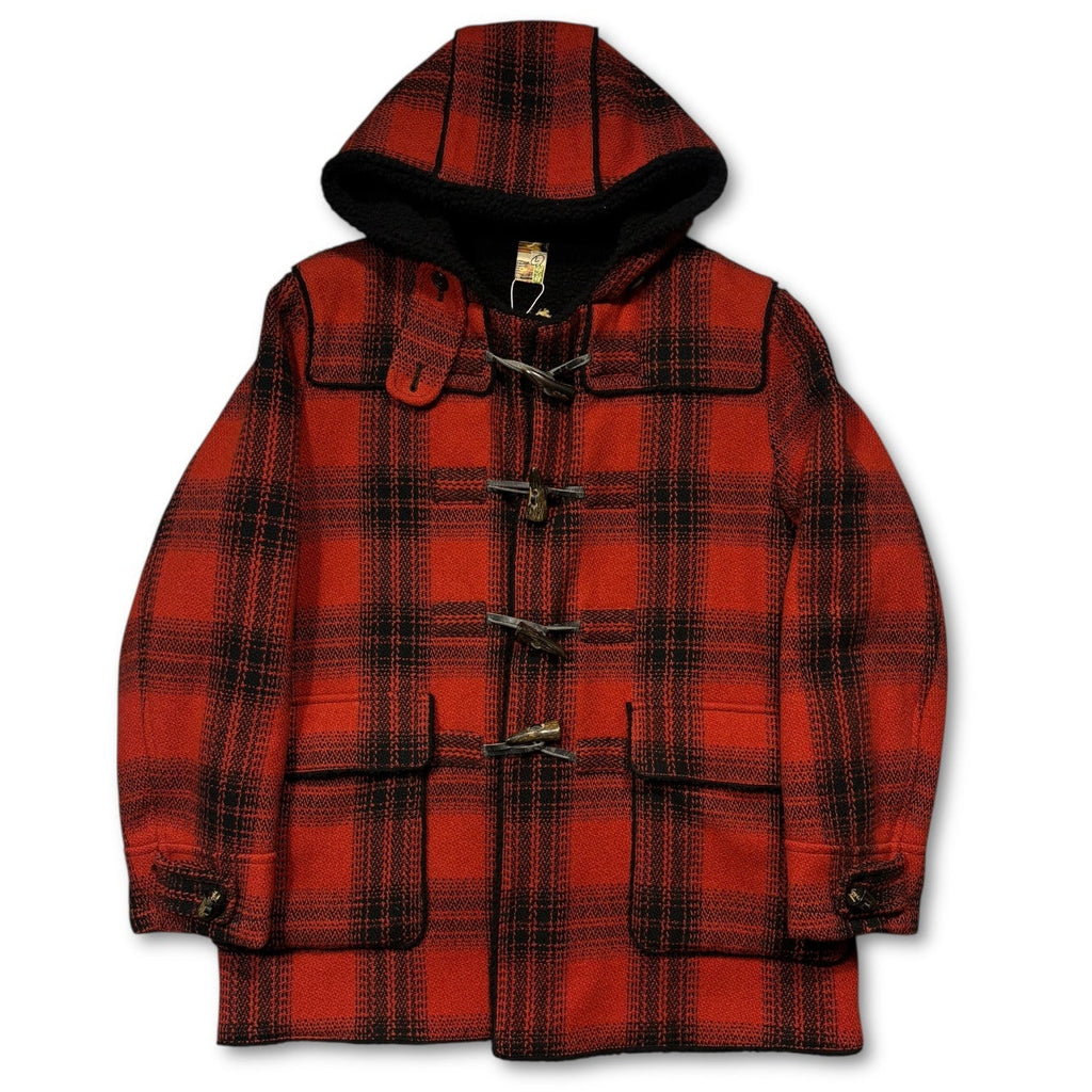 00s Complete Finess Hooded Plaid Coat