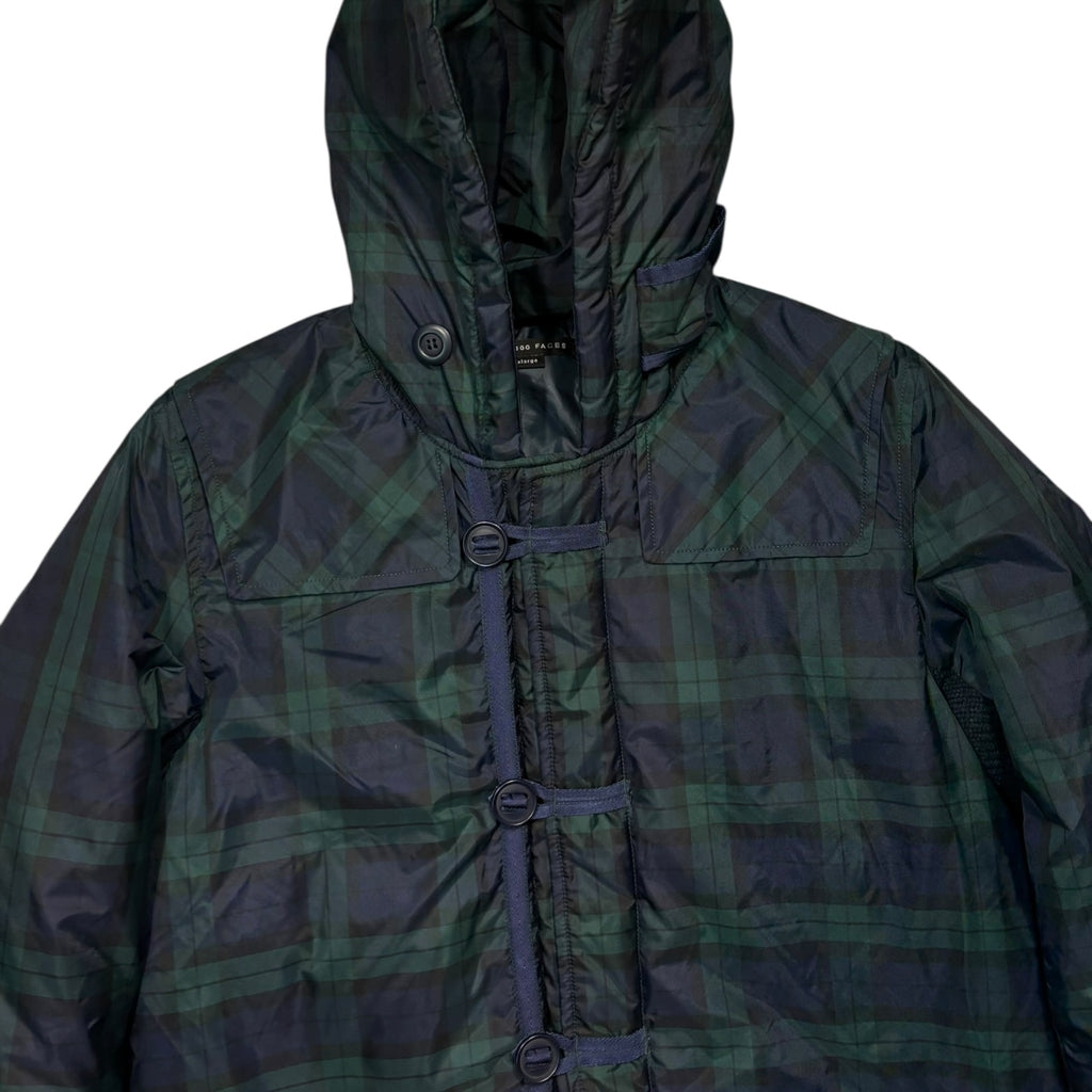 Montage Puffer Hooded Coat Green Plaid XL