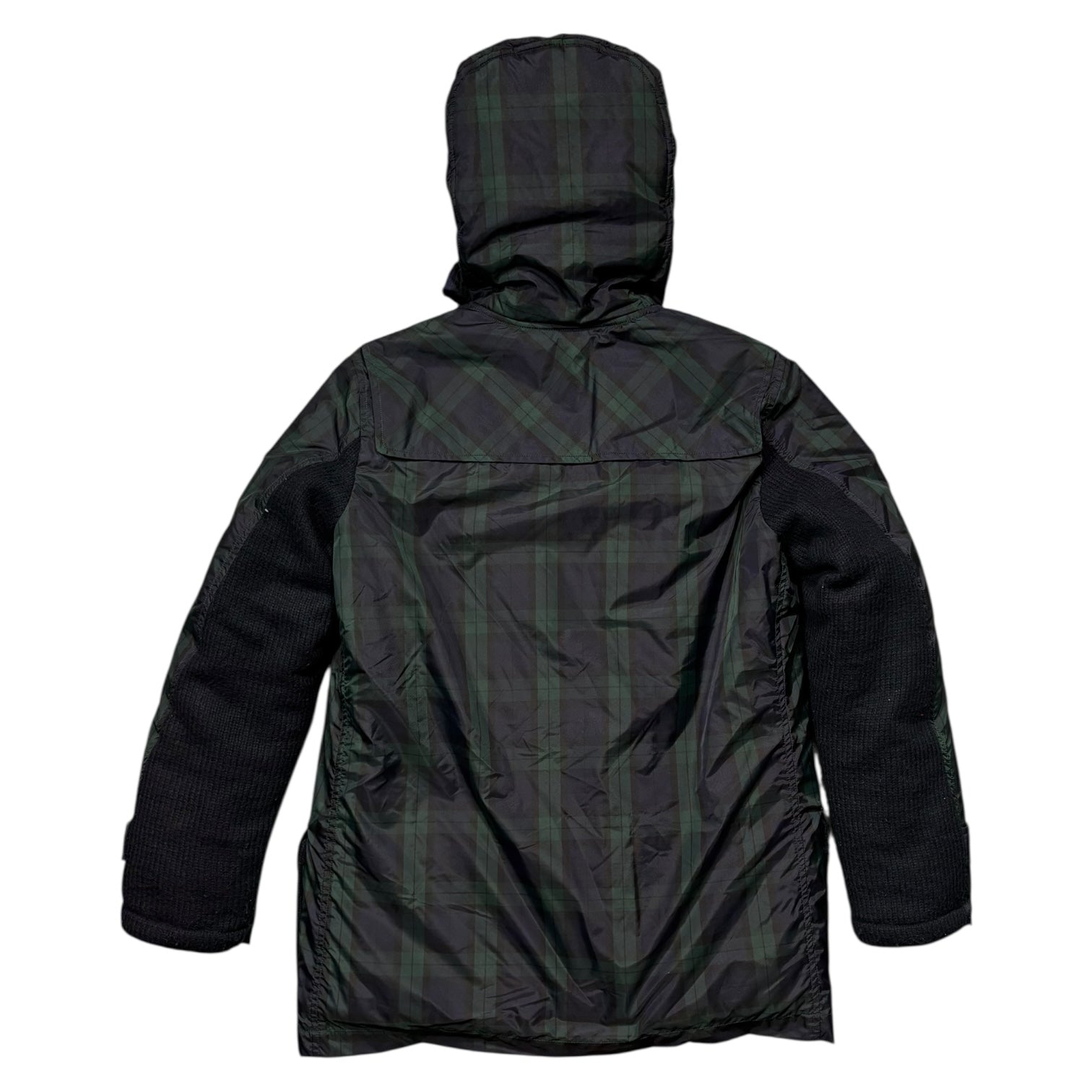 Montage Puffer Hooded Coat Green Plaid XL