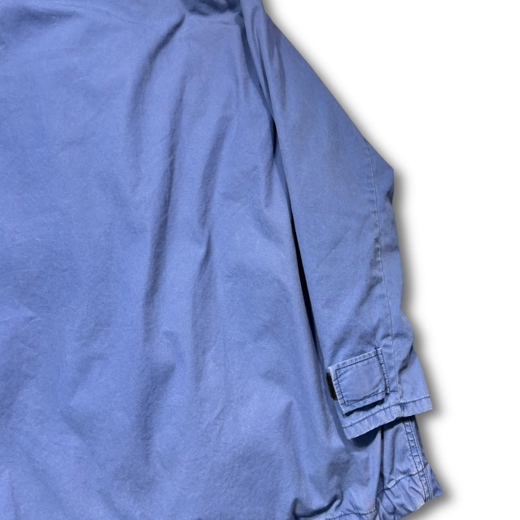 00s Fur Hooded Long Coat Blue