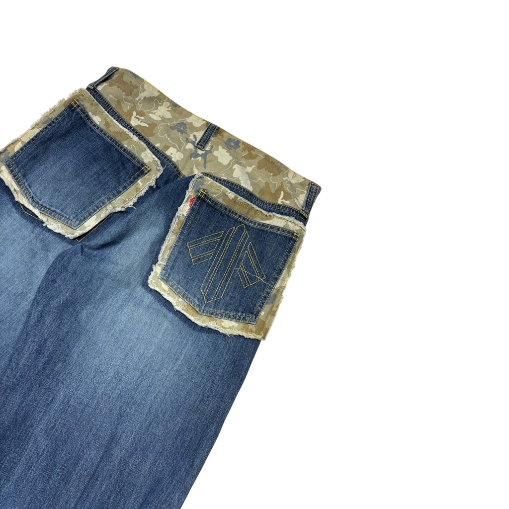 00s DOARAT Camo denim bondage pants