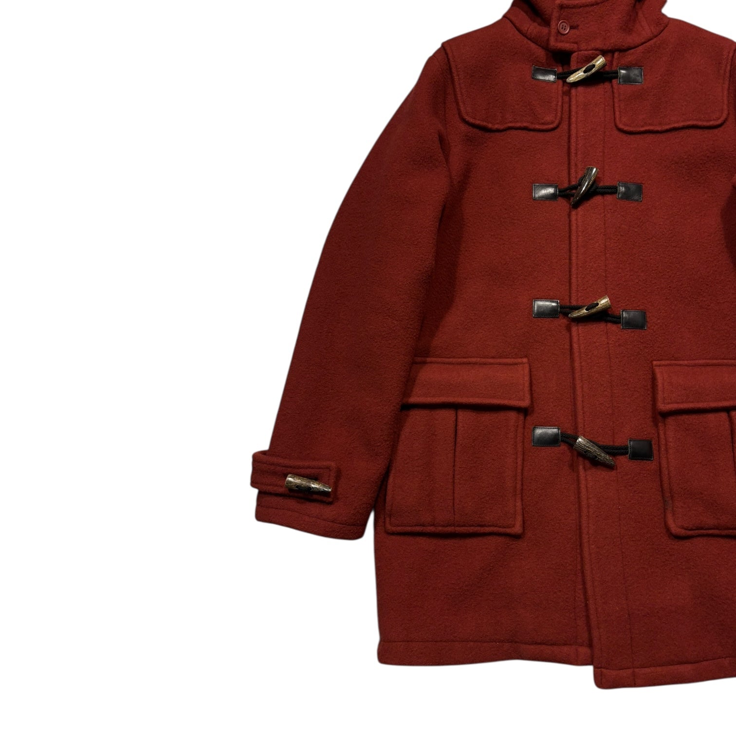 Swagger Red Hooded long duffle coat