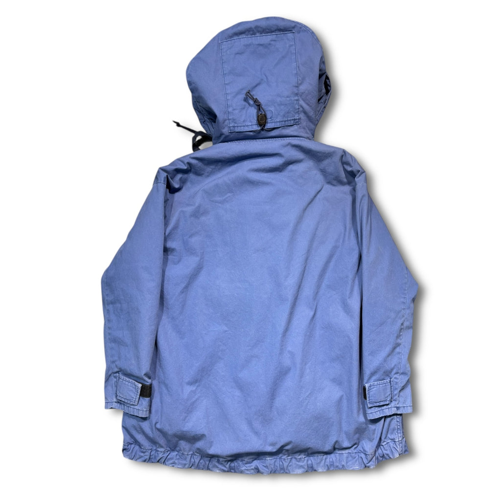 00s Fur Hooded Long Coat Blue