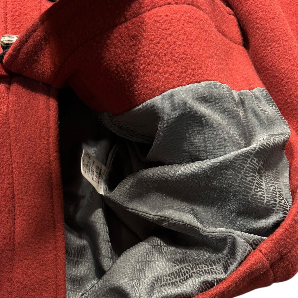 Swagger Red Hooded long duffle coat