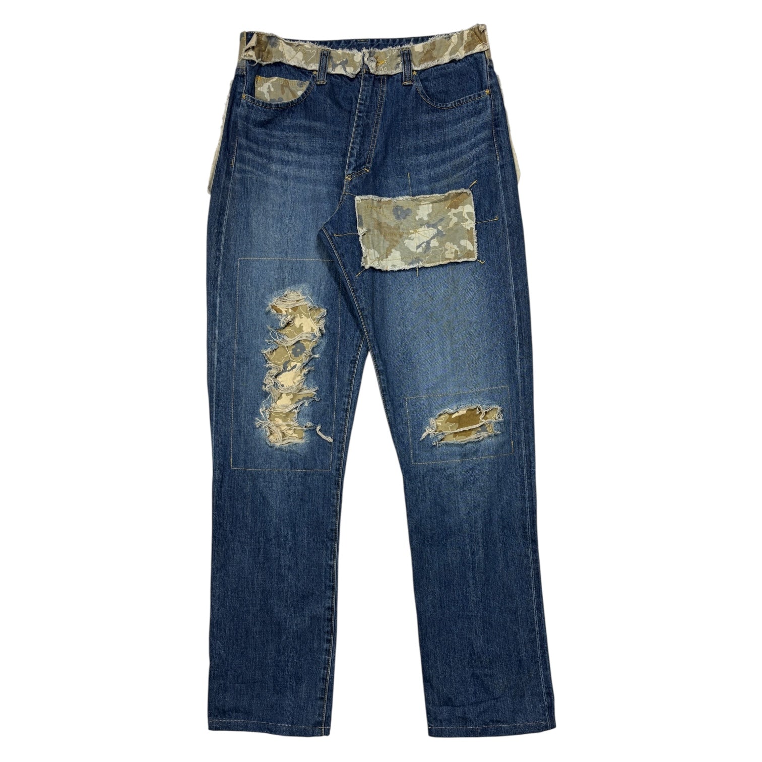 00s DOARAT Camo denim bondage pants