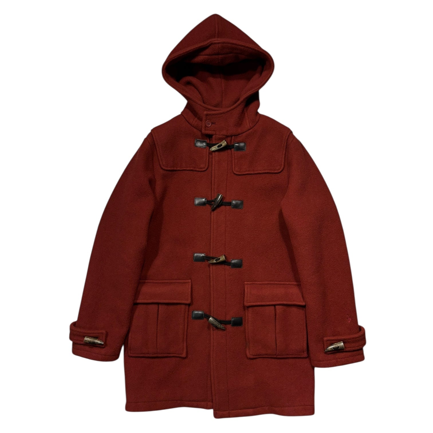 Swagger Red Hooded long duffle coat