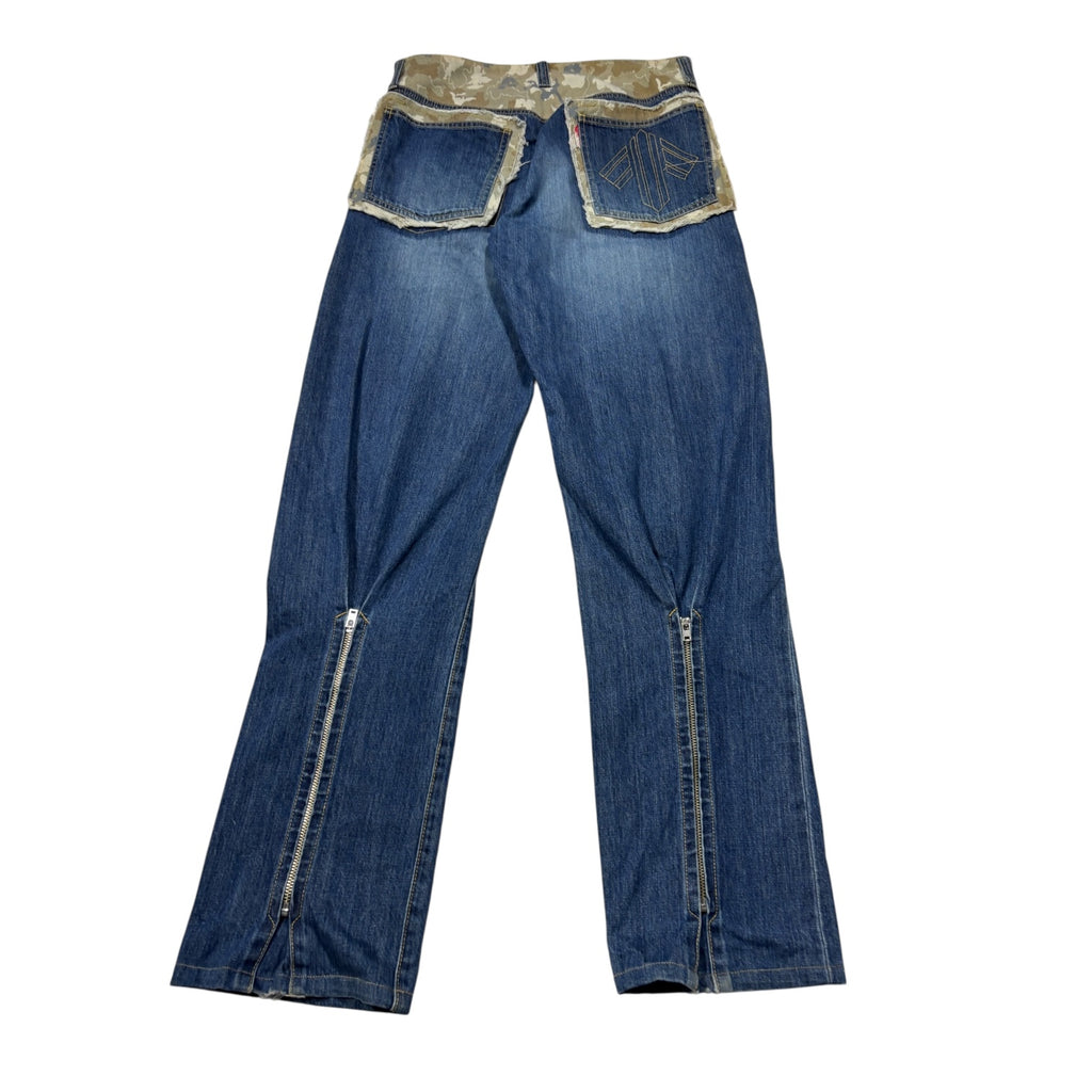 00s DOARAT Camo denim bondage pants