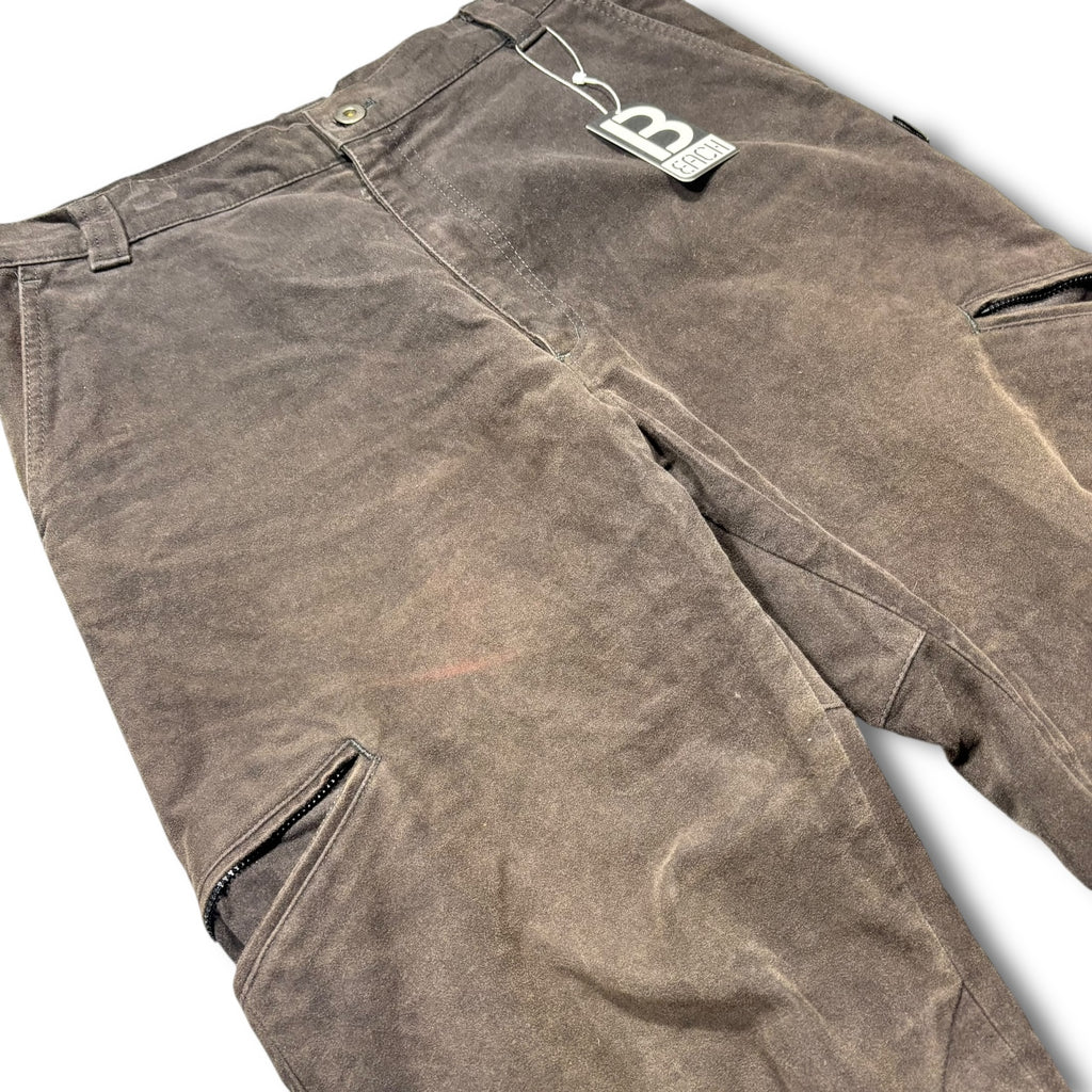 MEGATIVE 00s velours parachute pants brown