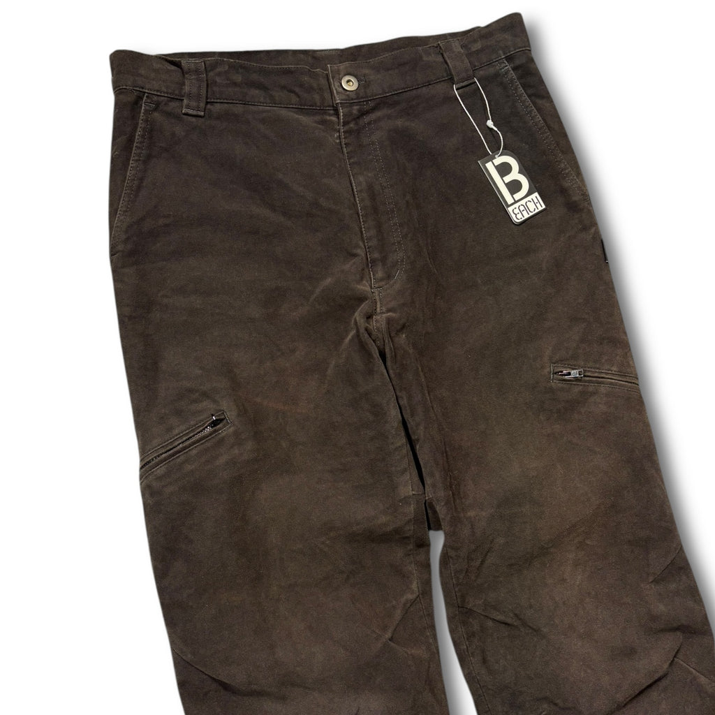 MEGATIVE 00s velours parachute pants brown