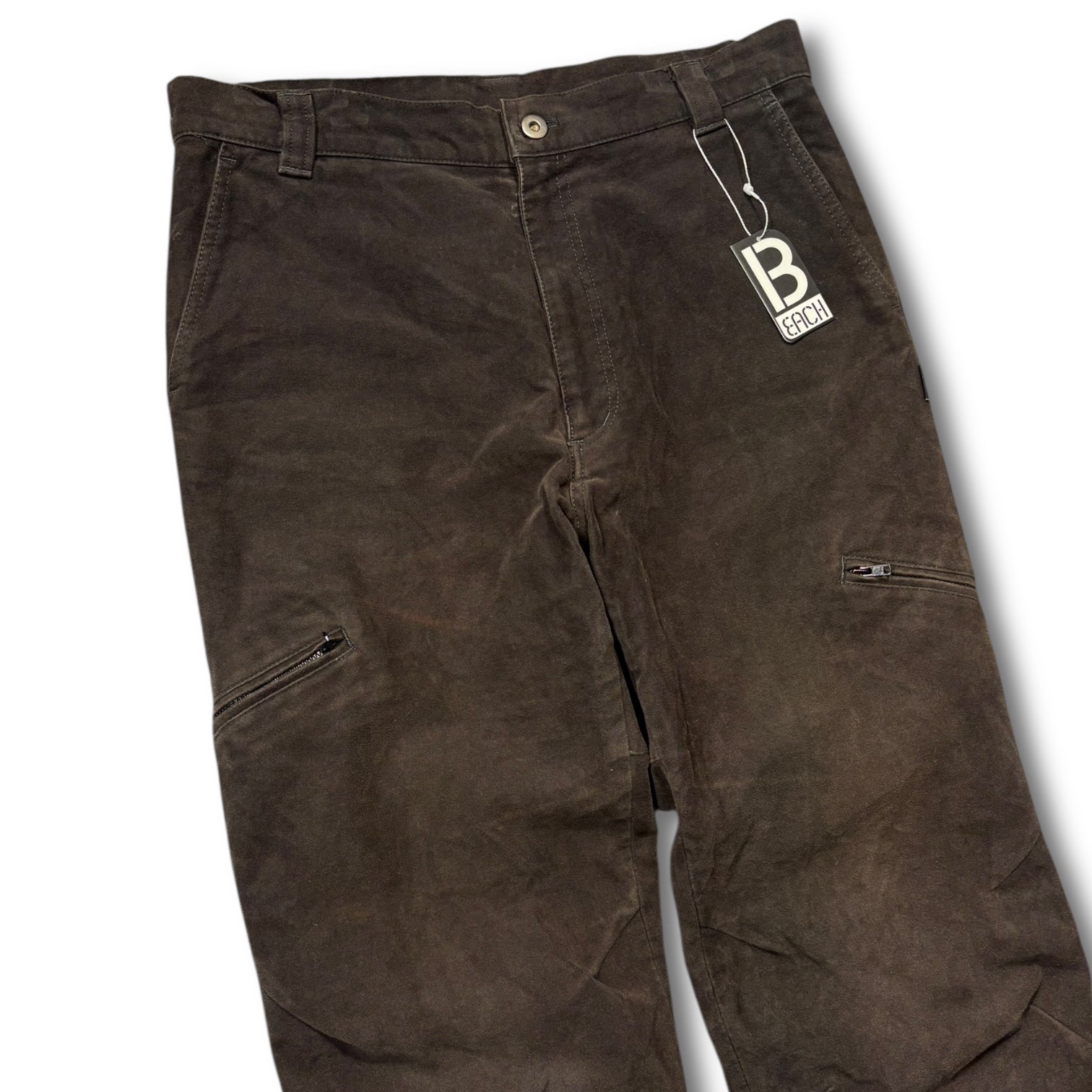 MEGATIVE 00s velours parachute pants brown