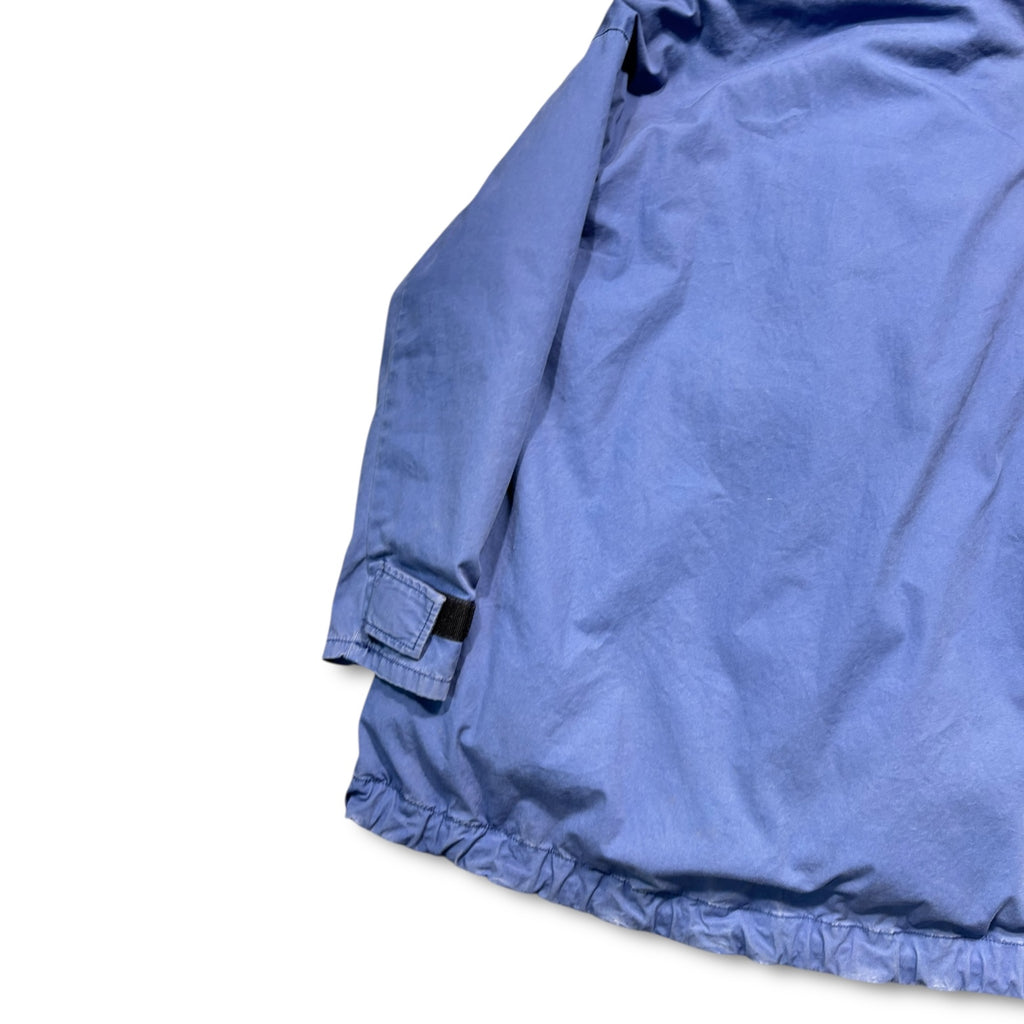 00s Fur Hooded Long Coat Blue