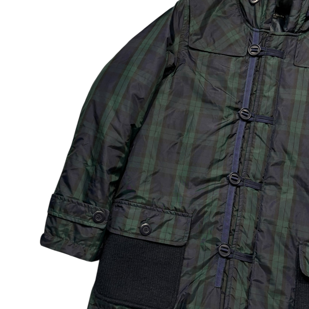 Montage Puffer Hooded Coat Green Plaid XL