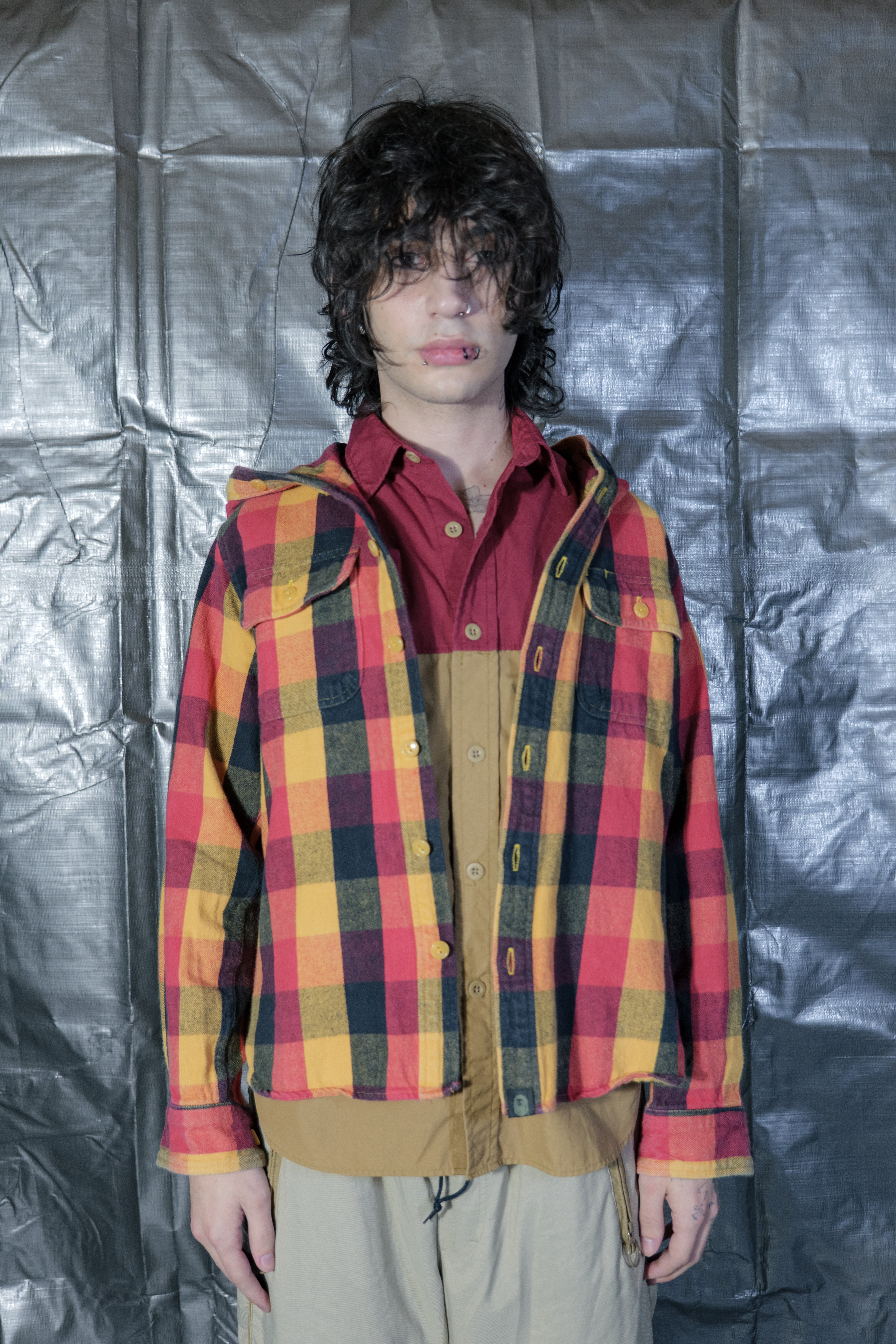 00s Bape Full Button Plaid Shirts