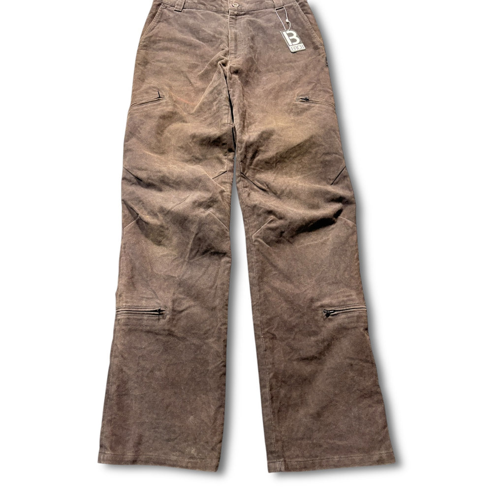 MEGATIVE 00s velours parachute pants brown