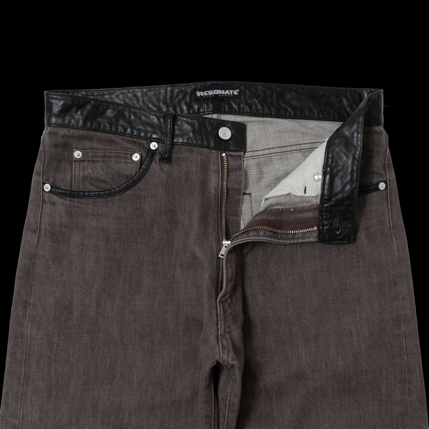 00s RESONATE GOODENOUGH Leather Switched Jeans