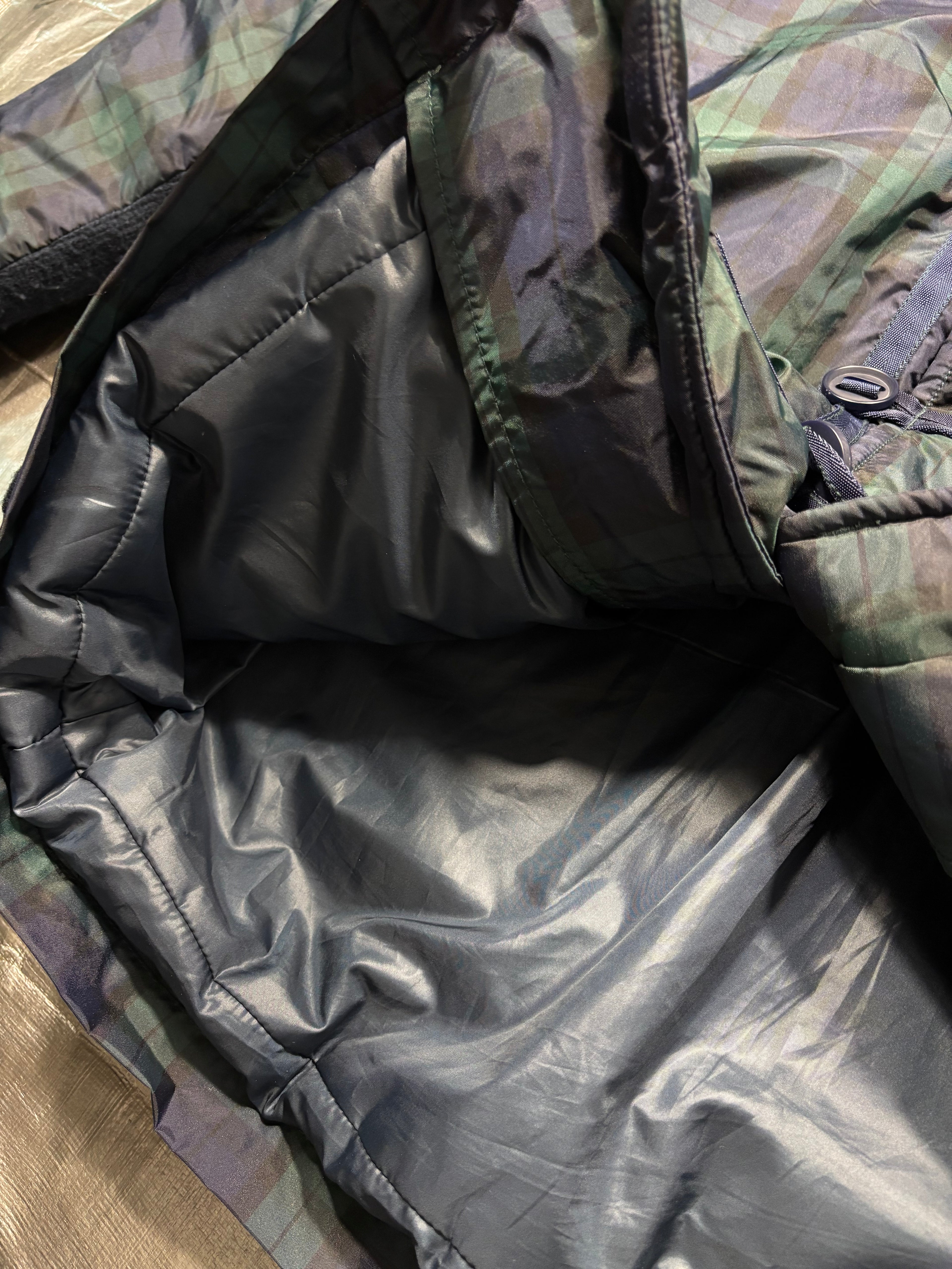 Montage Puffer Hooded Coat Green Plaid XL