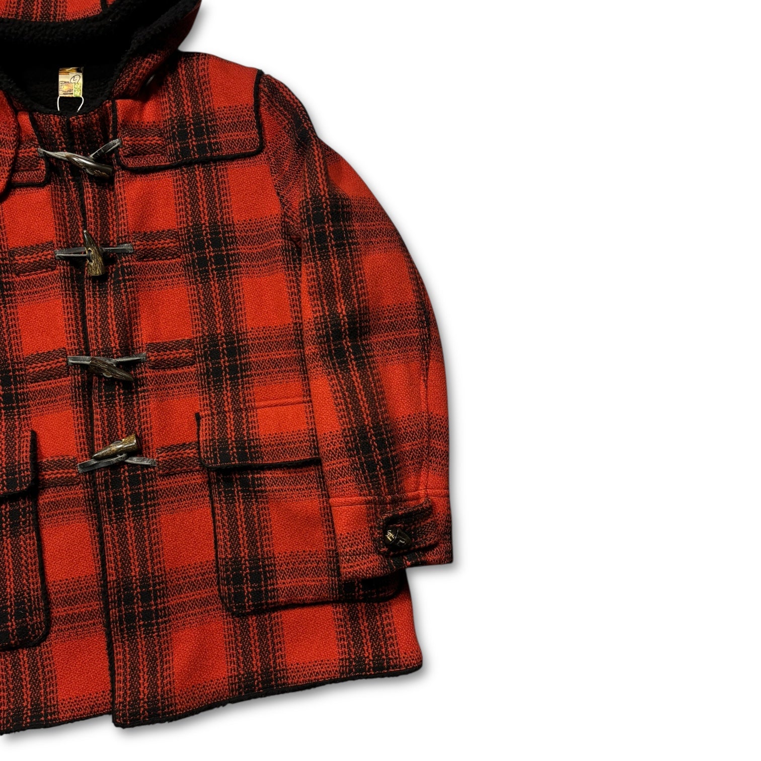 00s Complete Finess Hooded Plaid Coat