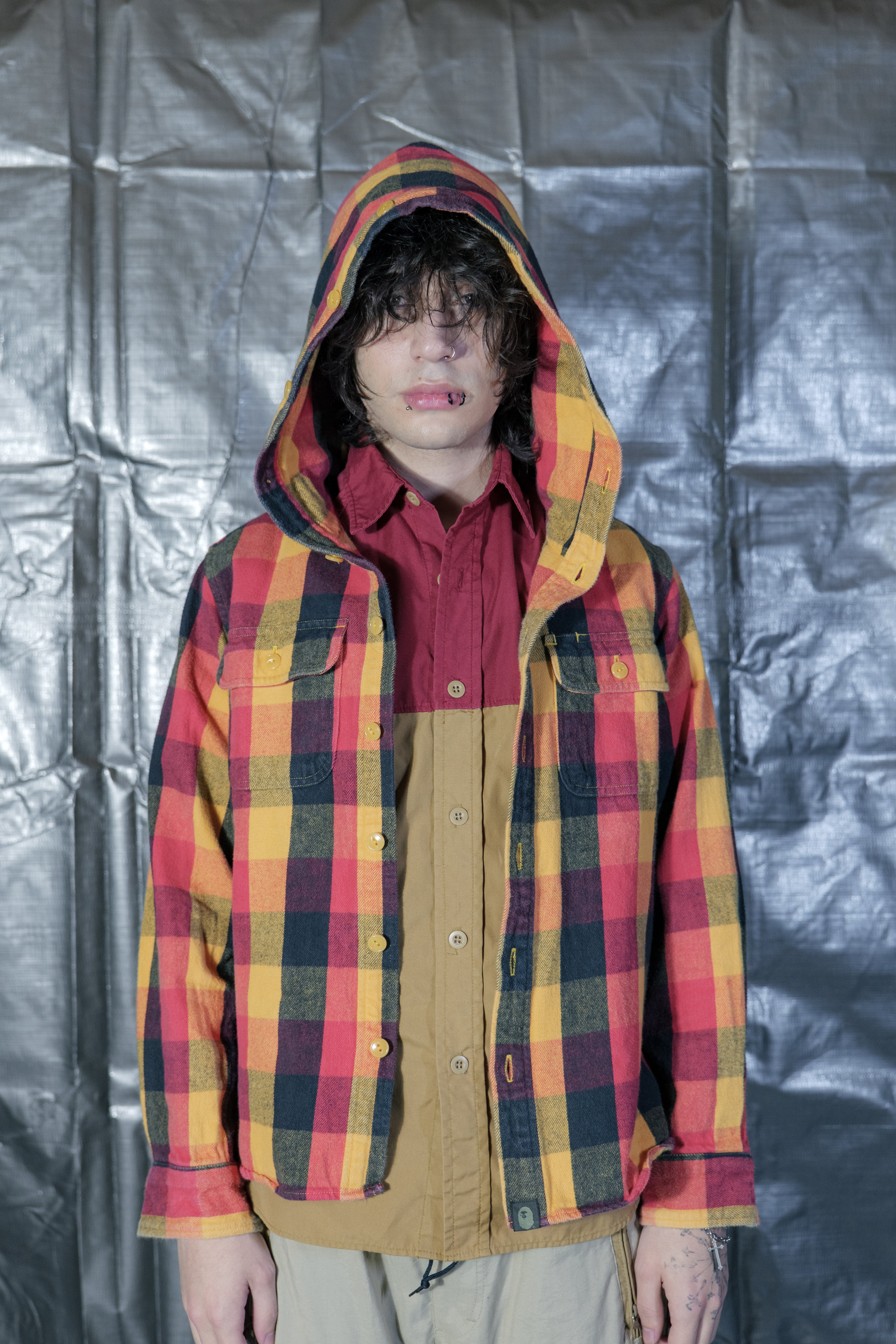 00s Bape Full Button Plaid Shirts