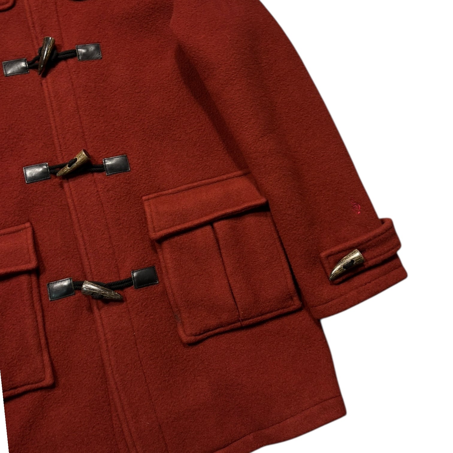 Swagger Red Hooded long duffle coat