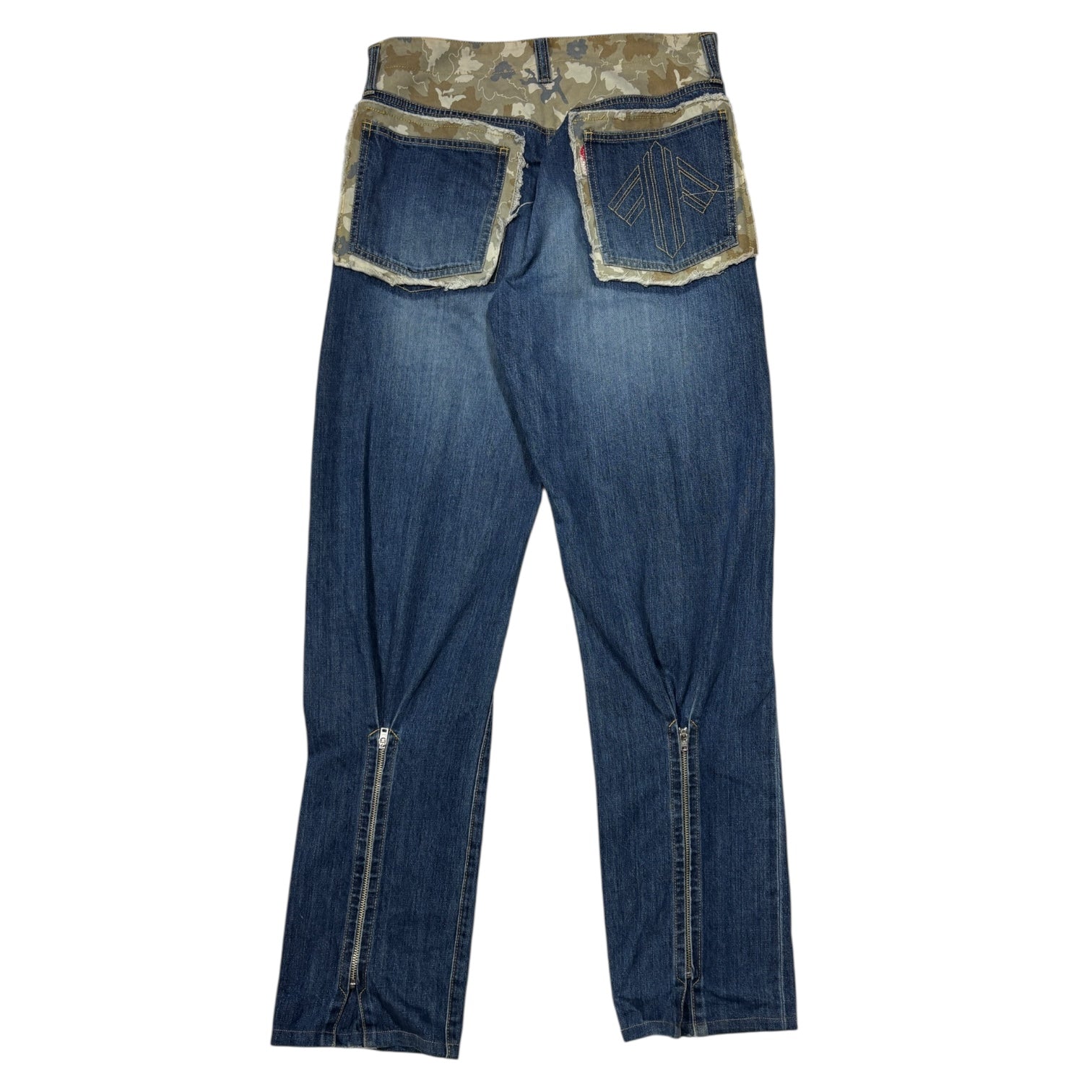 00s DOARAT Camo denim bondage pants