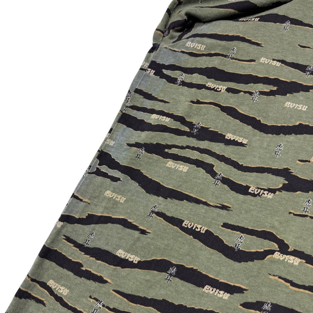 00s Evisu tiger camo green POLO