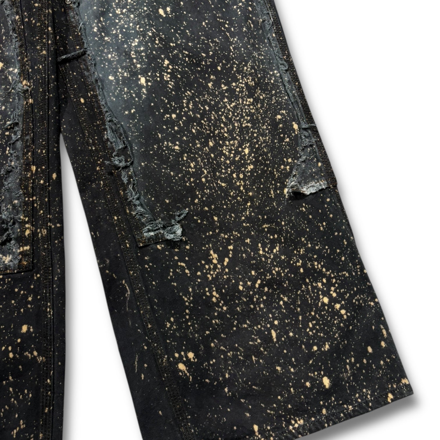 [13each remake] Vintage washed double knee breached