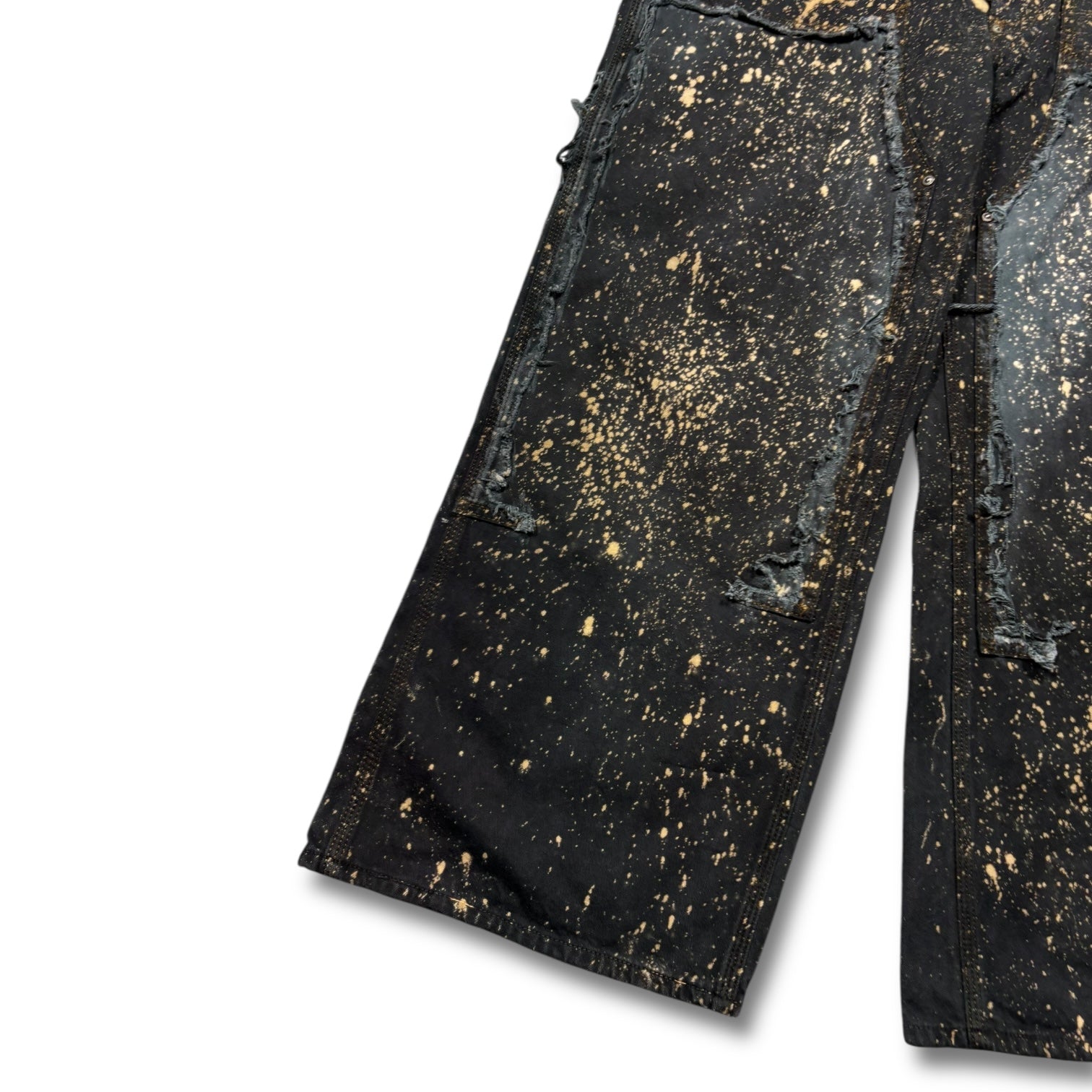 [13each remake] Vintage washed double knee breached