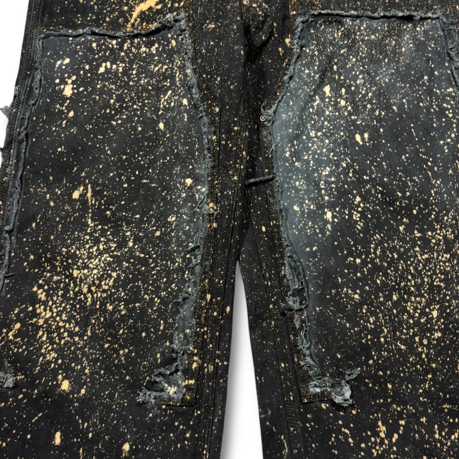 [13each remake] Vintage washed double knee breached