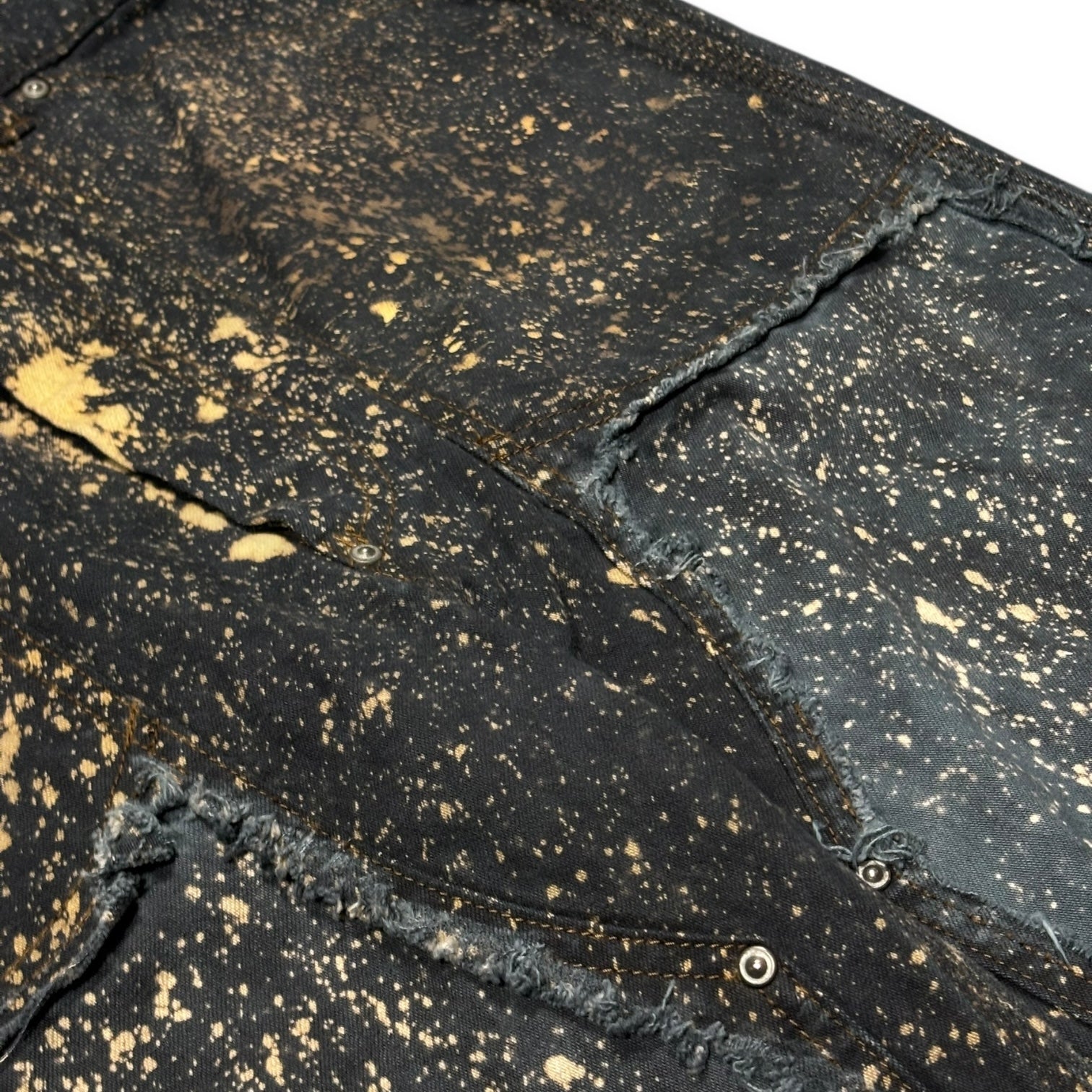 [13each remake] Vintage washed double knee breached