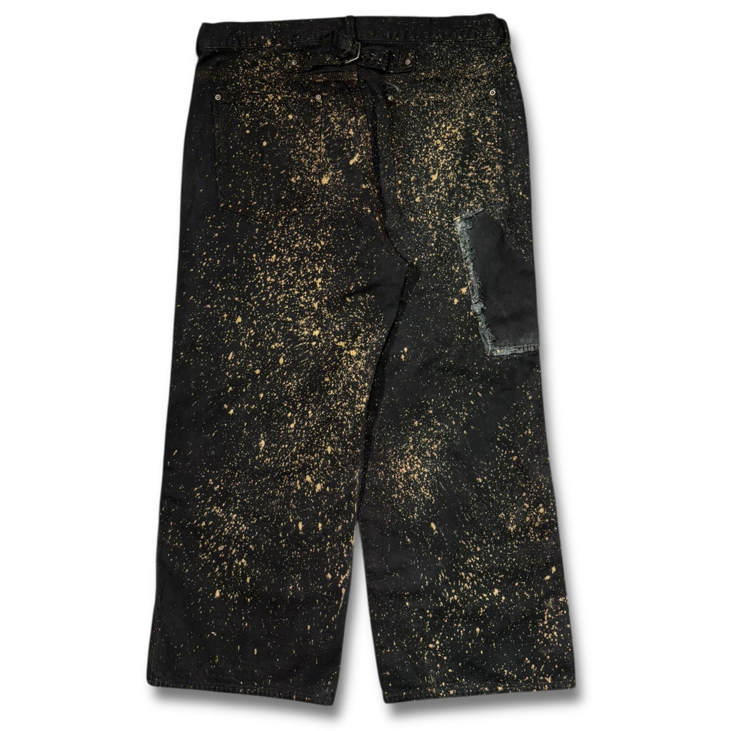 [13each remake] Vintage washed double knee breached