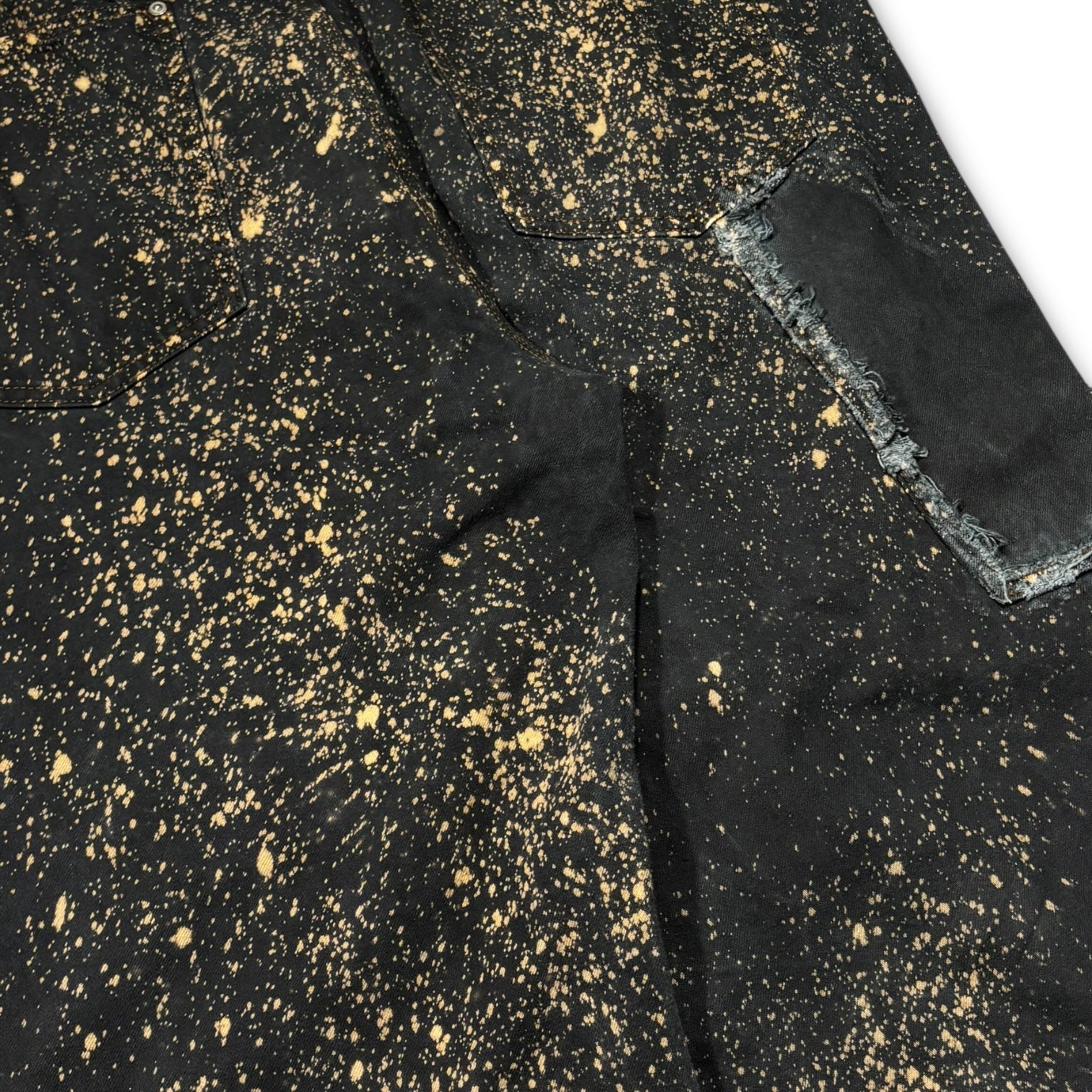 [13each remake] Vintage washed double knee breached