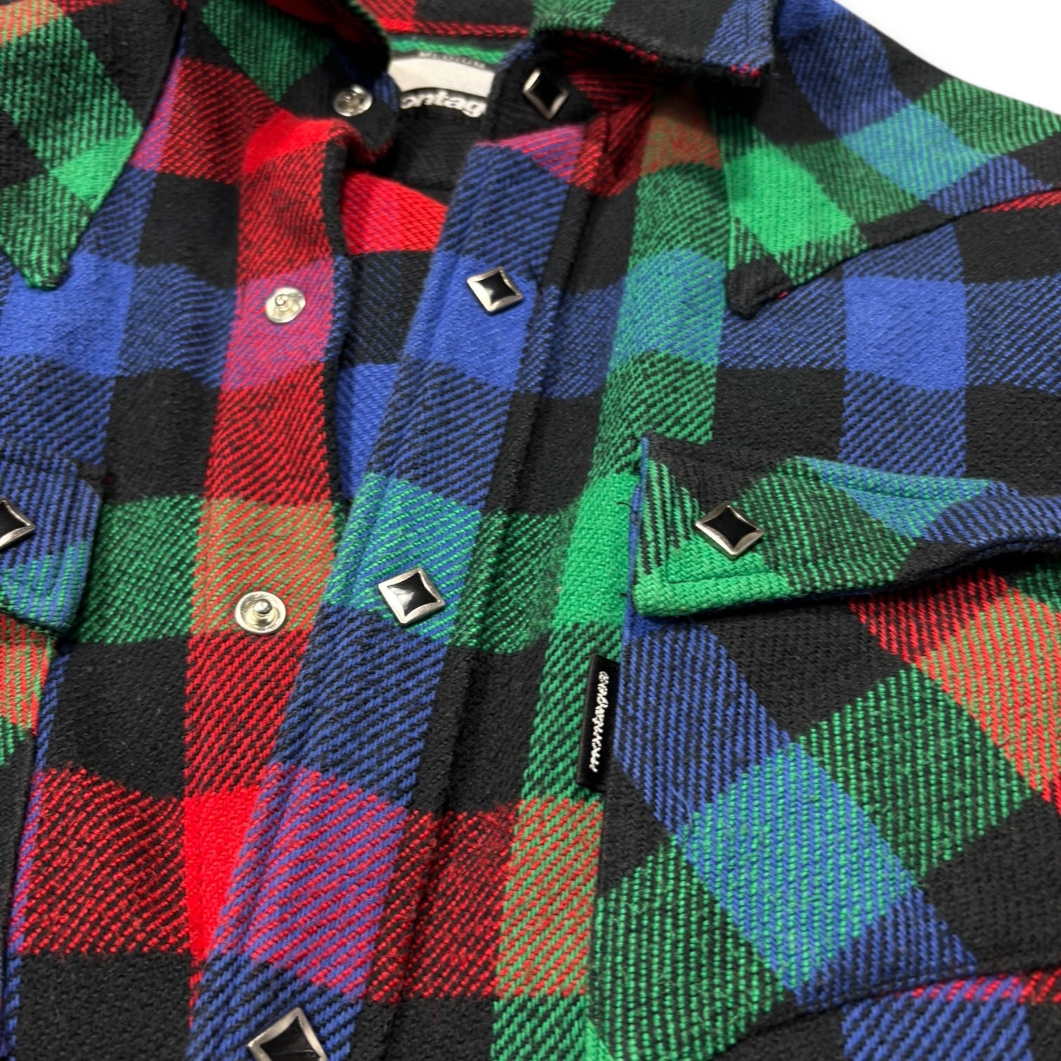 00s Montage multi color plaid shirts