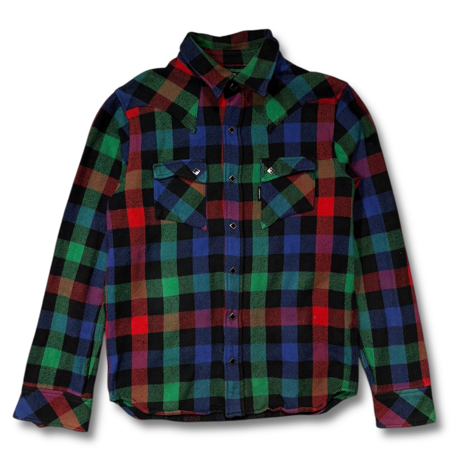 00s Montage multi color plaid shirts