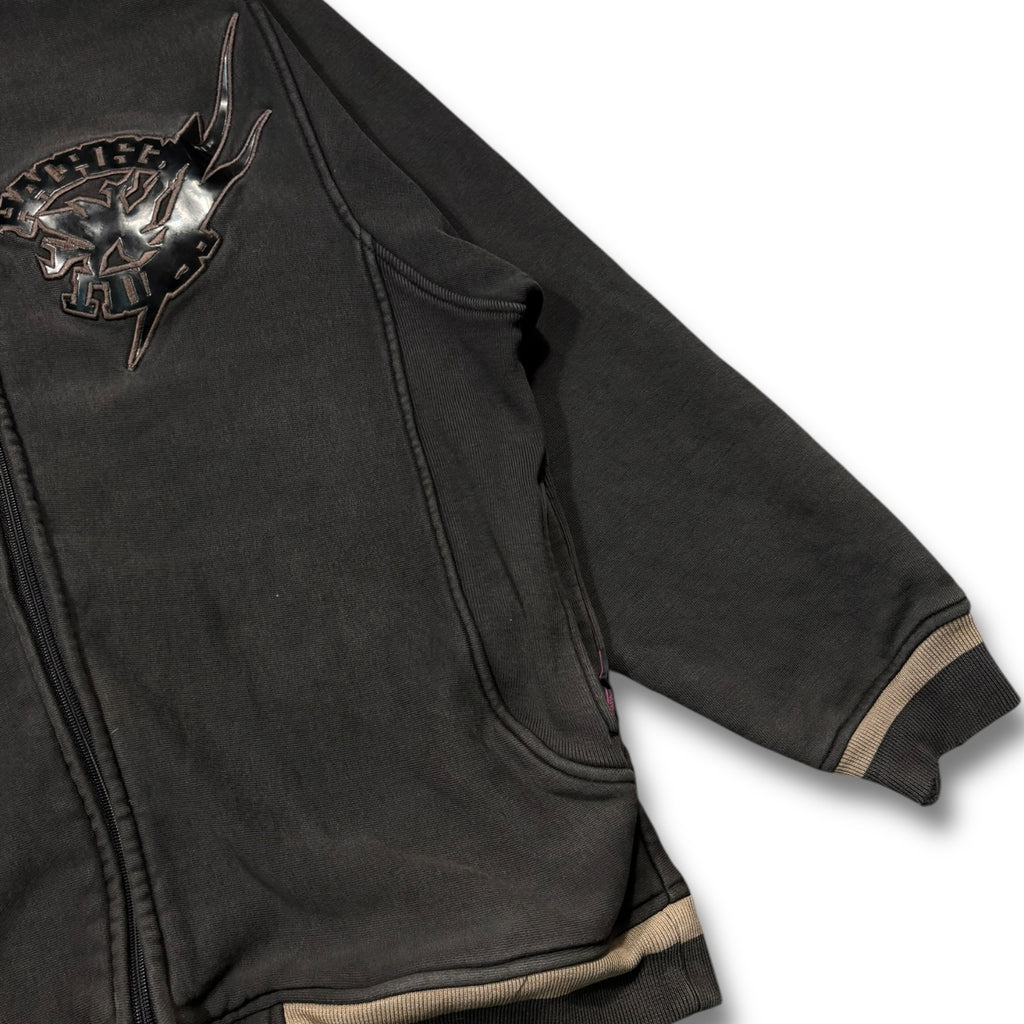 00s Zip up heavy Hoodie Rubber Wappen