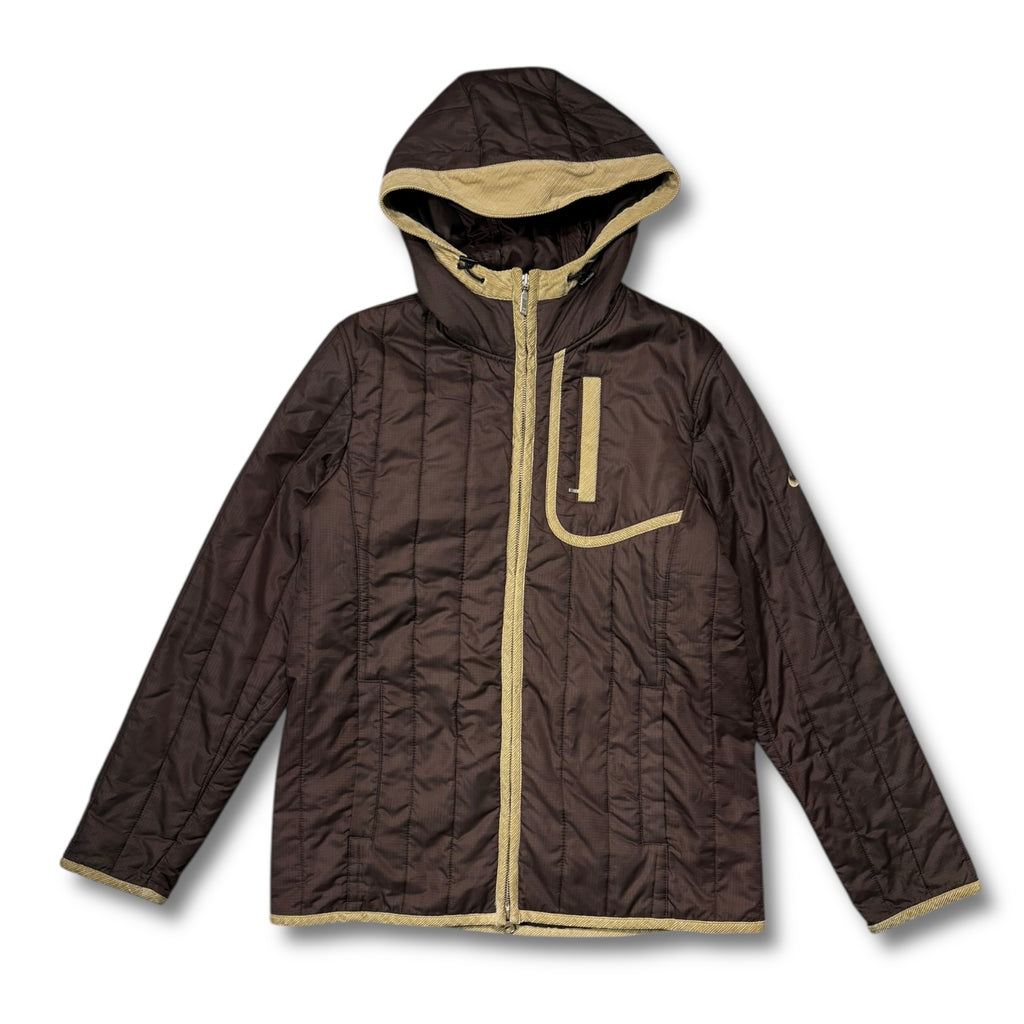 00s Nike Puffer Hooded Jaket / embroided / corduroy