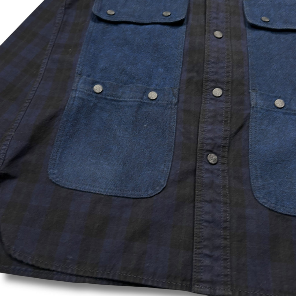 Whitemountaineering Cargo Pockets Shirts Navy Plaid