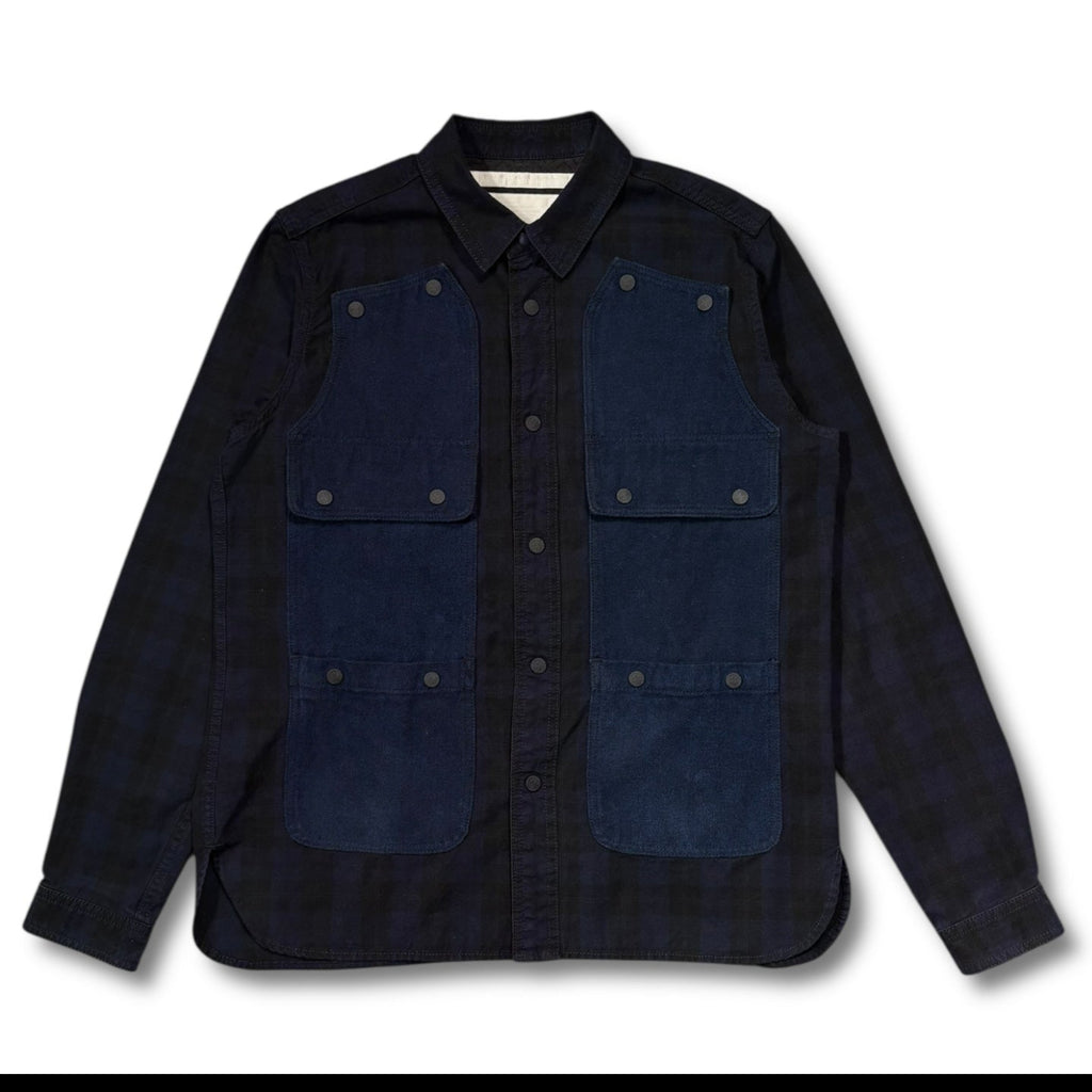 Whitemountaineering Cargo Pockets Shirts Navy Plaid