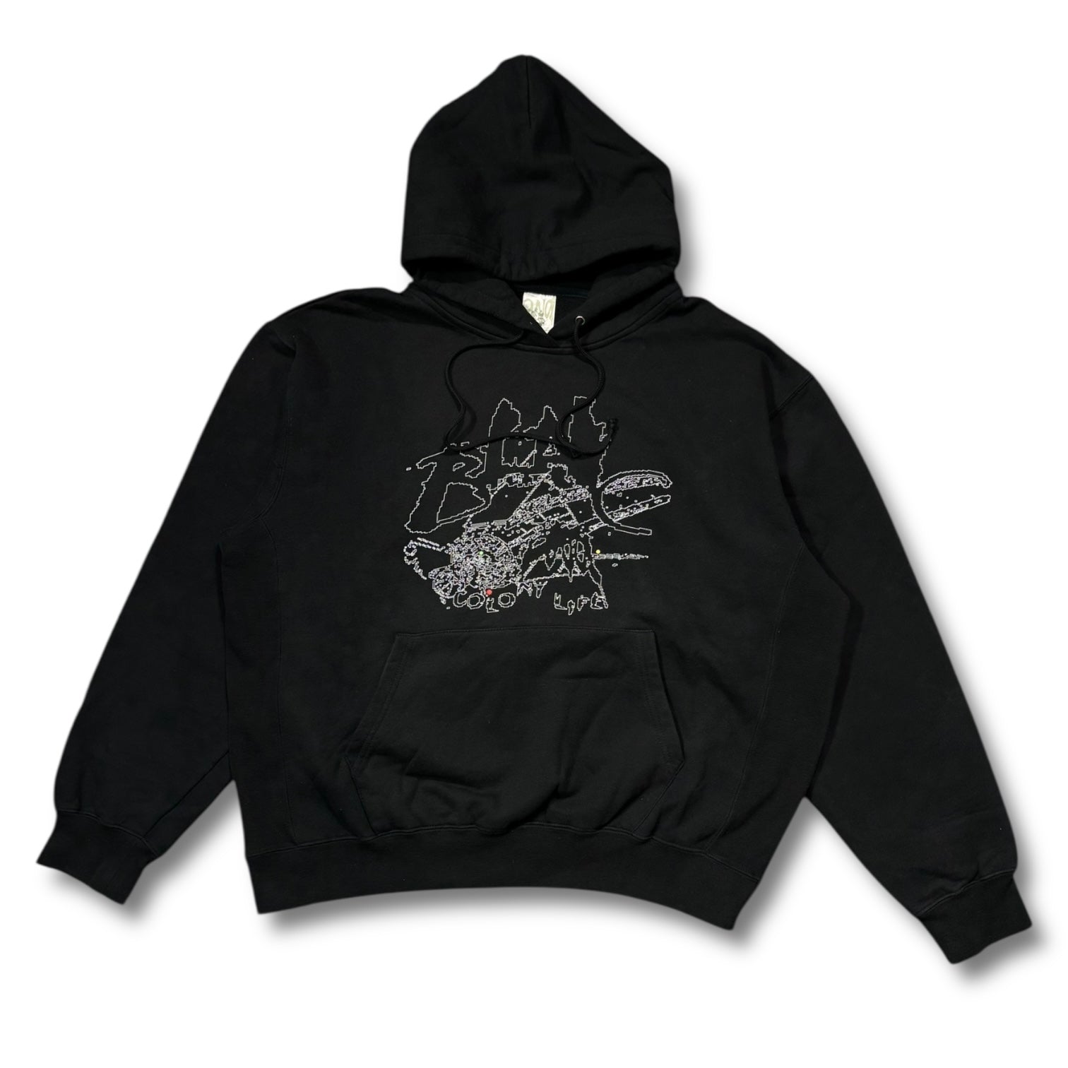 90s BALANCEWEARDESIGN Graffic Hoodie Black