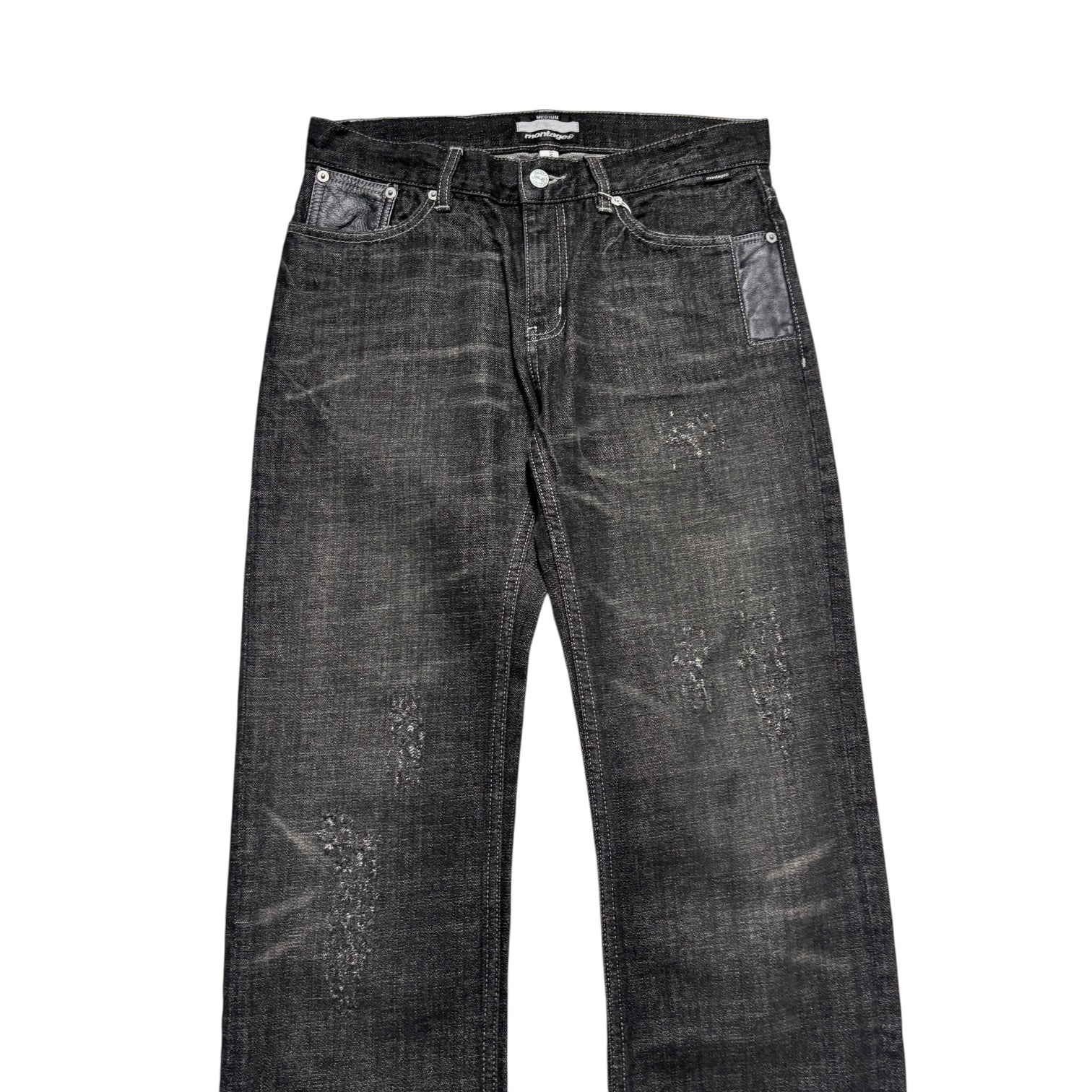 00s Montage Black denim damaged