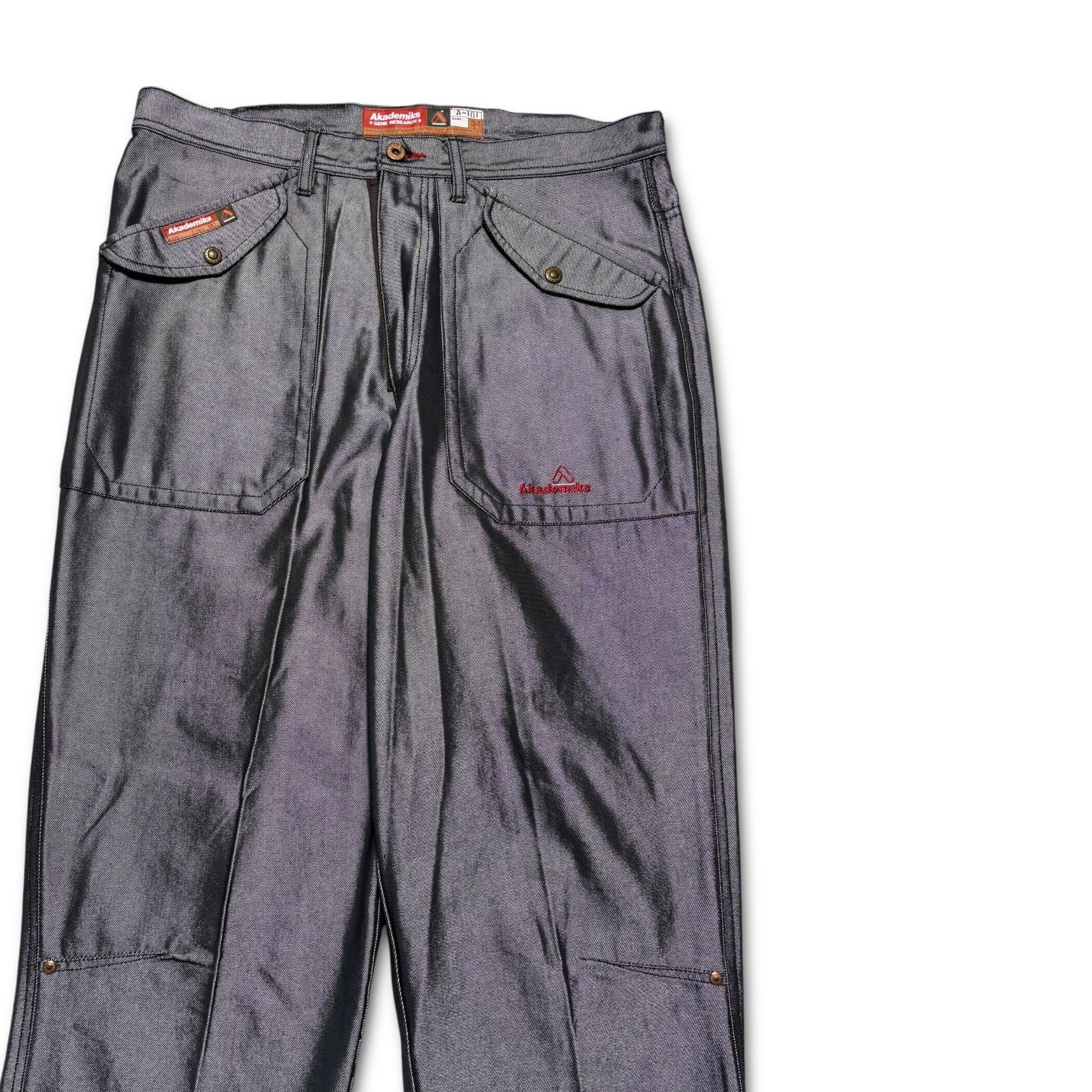 90s Akademiks silver denim 34